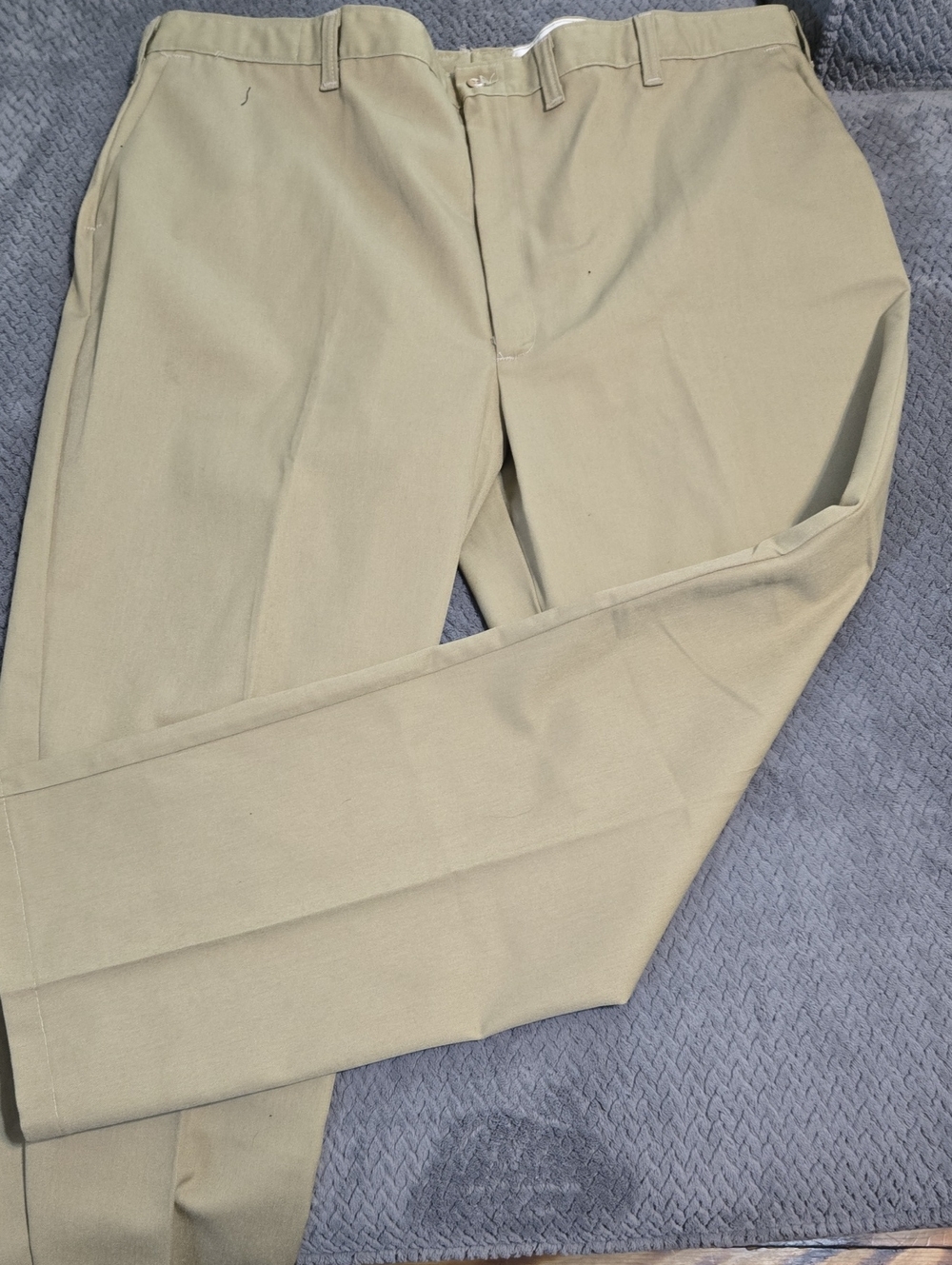 Men's Khaki Work Pants - Classic Flat Front